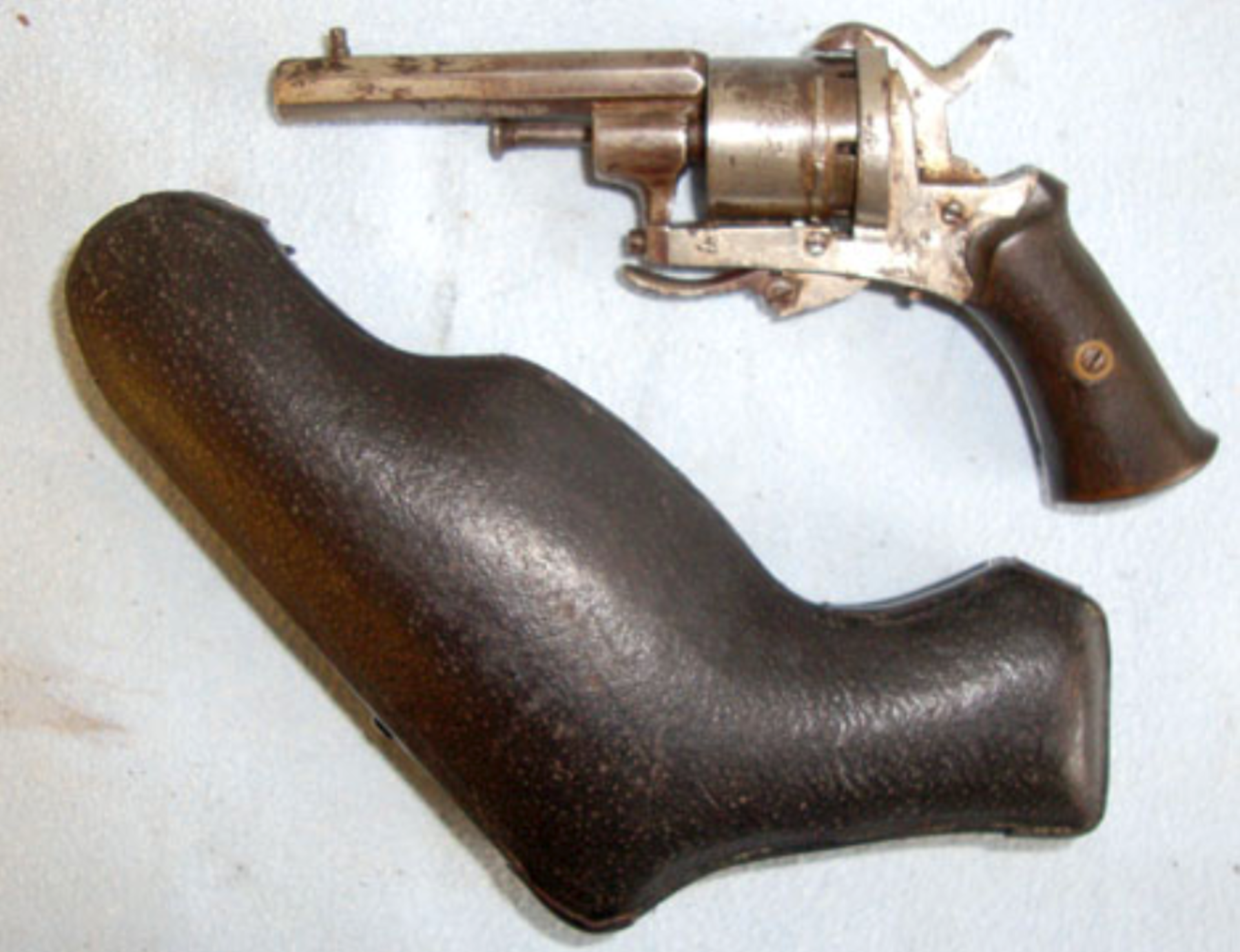 C1870 Liege Belgium Nickel Plated 5mm Pin Fire Ladies 6 Shot Purse Revolver With Folding Trigger - Image 3 of 3