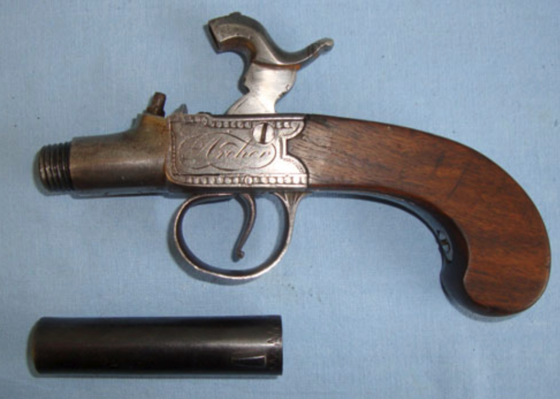 C1840 Archer Of London Percussion Pocket Pistol With Screw Off Rifled Barrel. - Image 3 of 3