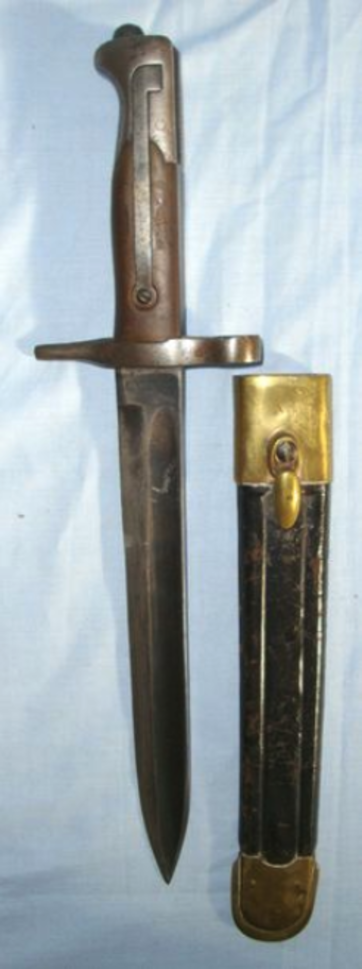 WW1 & WW2 Era Italian Model 1870 Carcano Rifle Knife Bayonet (Officially Shortened Vetterli Bayonet)