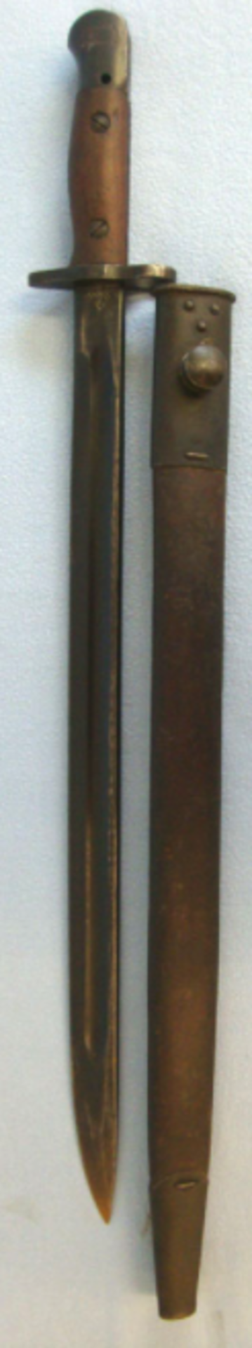 Australian 1907 Pattern, 4th Pattern, Bayonet with 'SLAZ' Marked Grips and Scabbard.