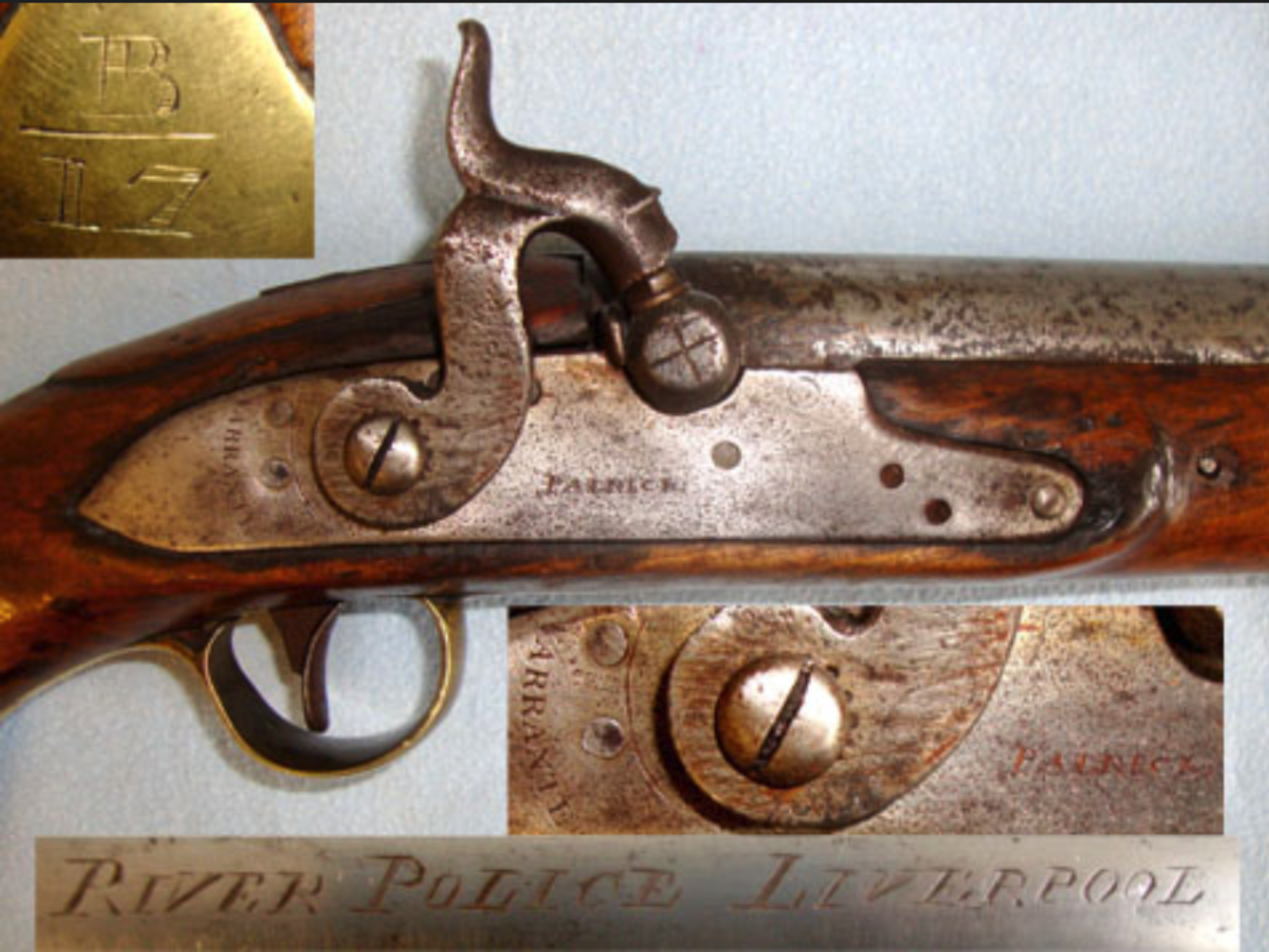 AS FOUND UN-MESSED WITH, RARE, Victorian English C1860's Patrick Of Liverpool .700' Bore Pistol - Image 2 of 3