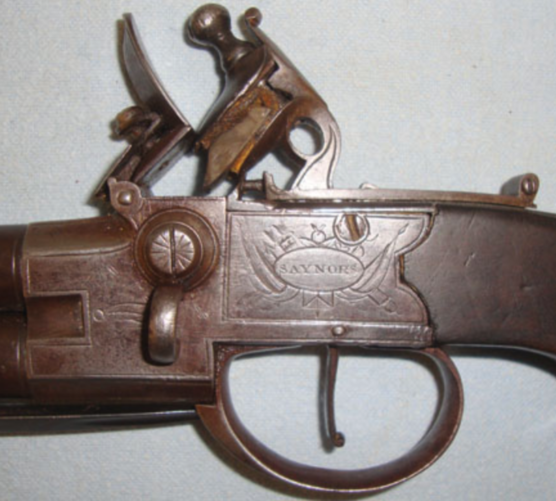 Rare, C1800 English Saynor's Double Barrel, Over & Under, Double Barrel, Tap Action, 40 Bore, - Image 2 of 3