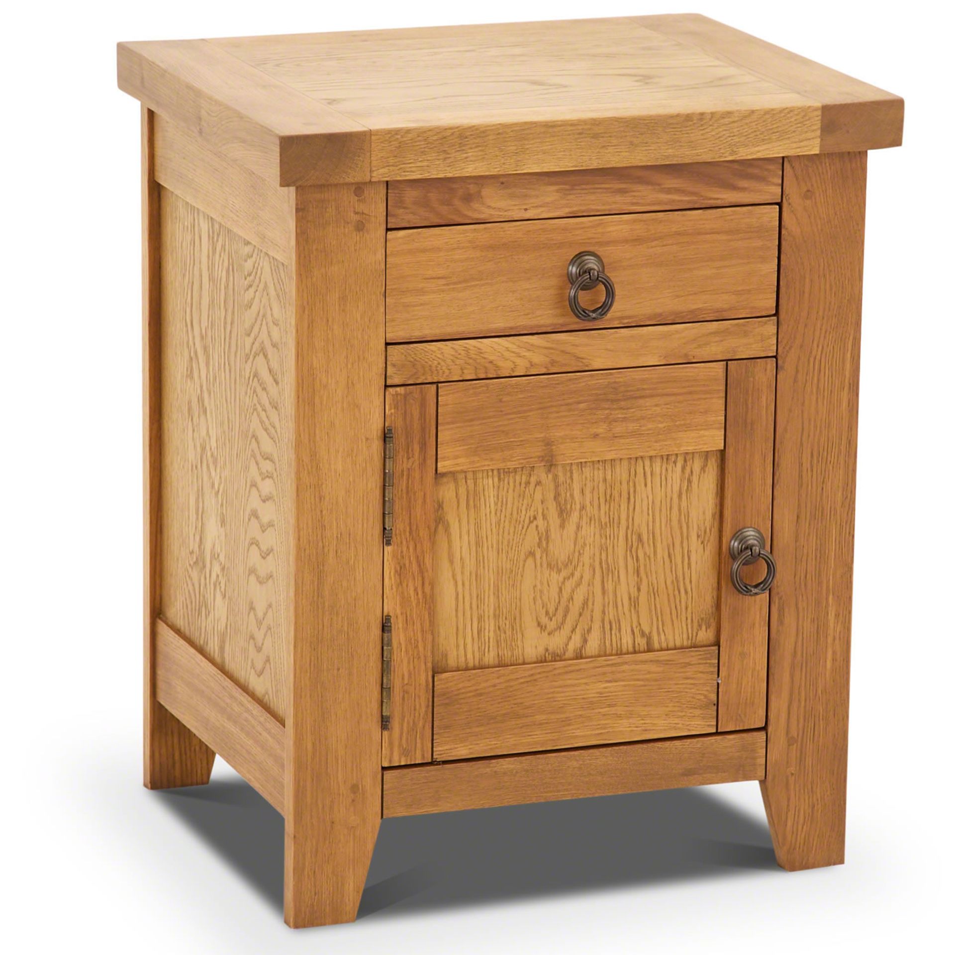 Sturdy oak bedside cabinet, perfect for those who like a classic feel to their bedroom. - Image 2 of 2
