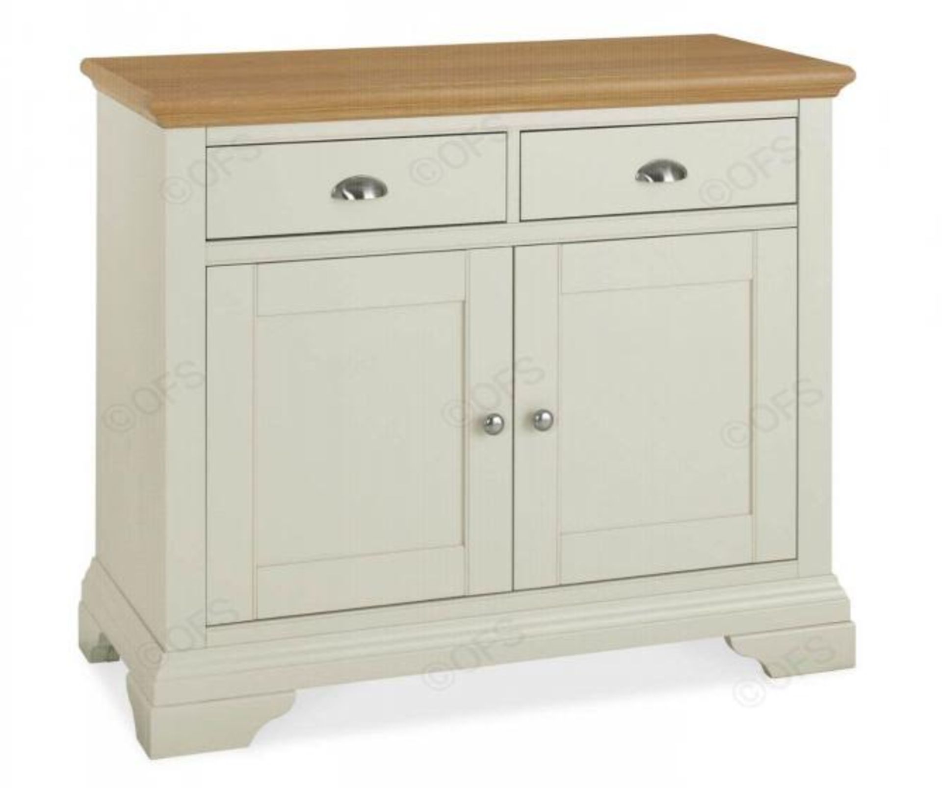 Bentley Designs Hampstead Soft Grey and Pale Oak Narrow Sideboard new and boxed.