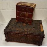 Antique Boxes Unique Lancashire Mill Box & Oriental Box NO RESERVE