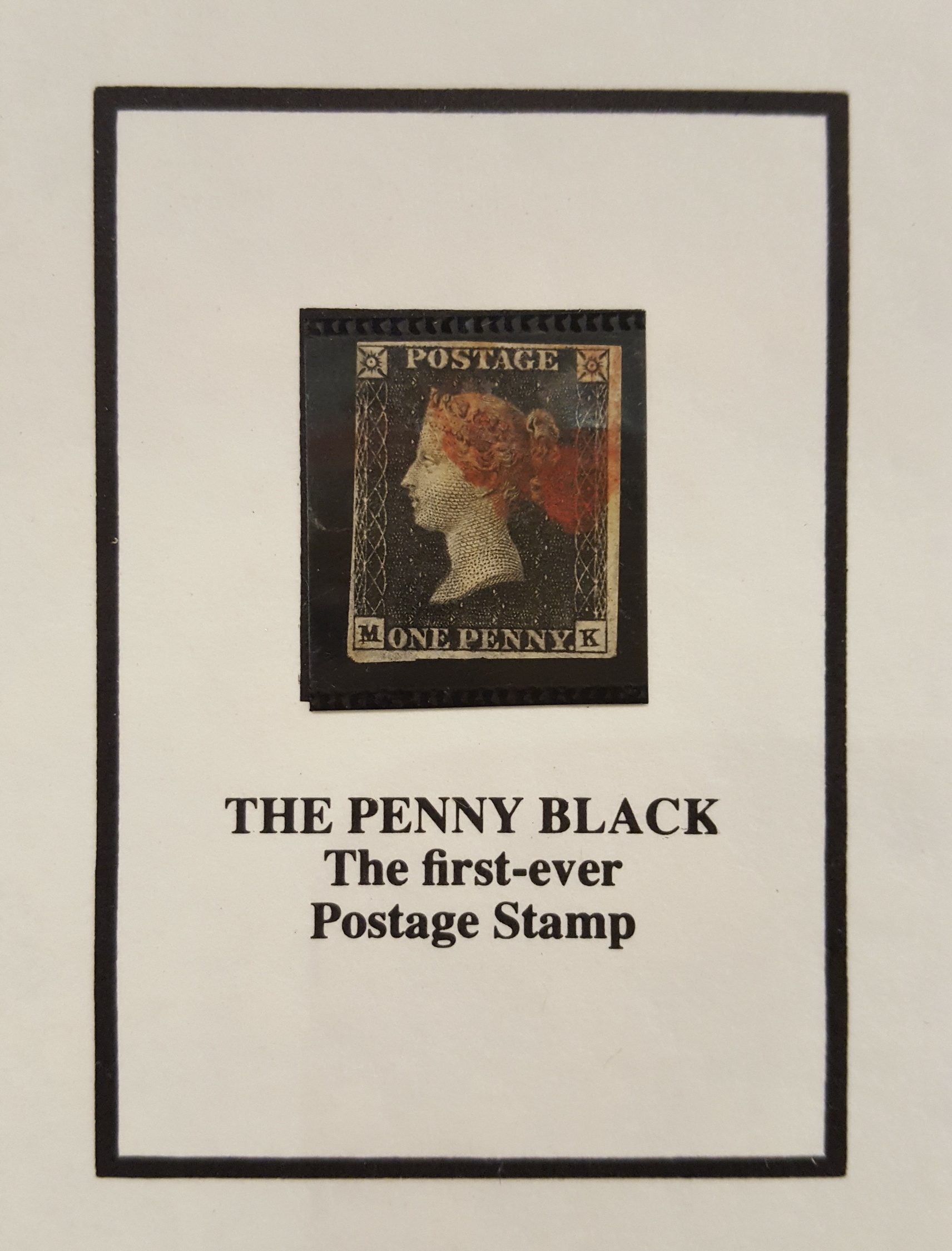 Vintage Penny Black Postage Stamp in Presentation Folder 3/4 Margins MK Corners - Image 4 of 4