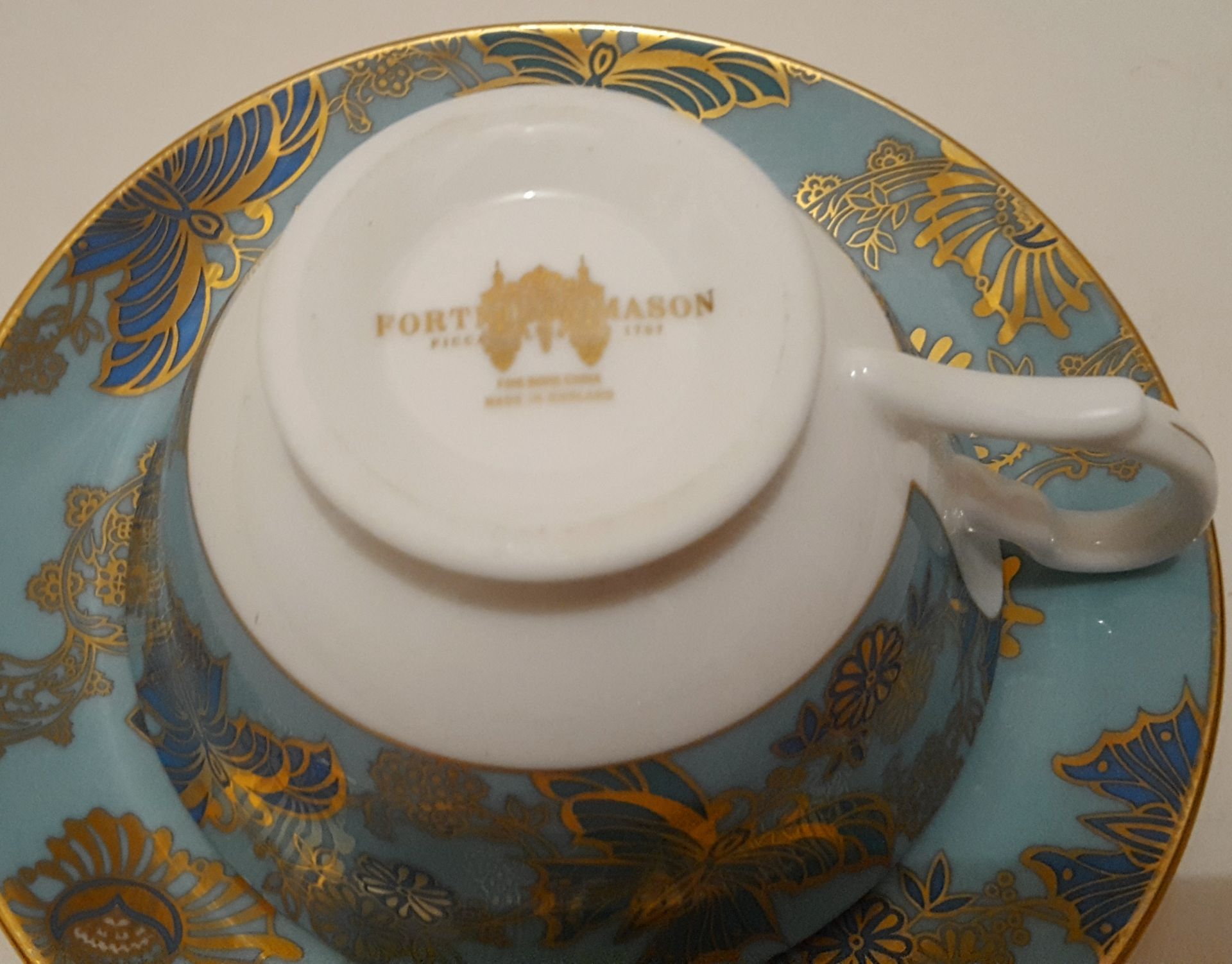 Vintage Retro Fortnum & Mason High Tea Tea Cup & Saucer Butterfly Motif - Image 2 of 3