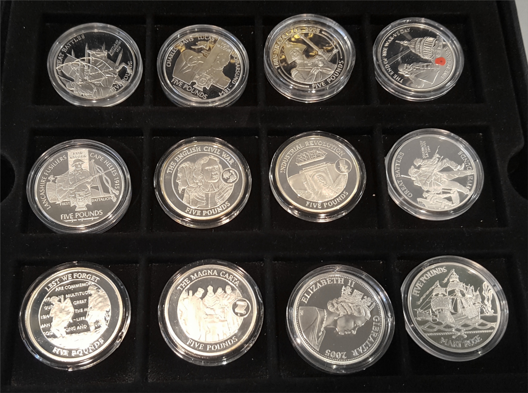 24 Assorted Collectable Coins Includes Silver Proof £5 Coins - Image 2 of 3