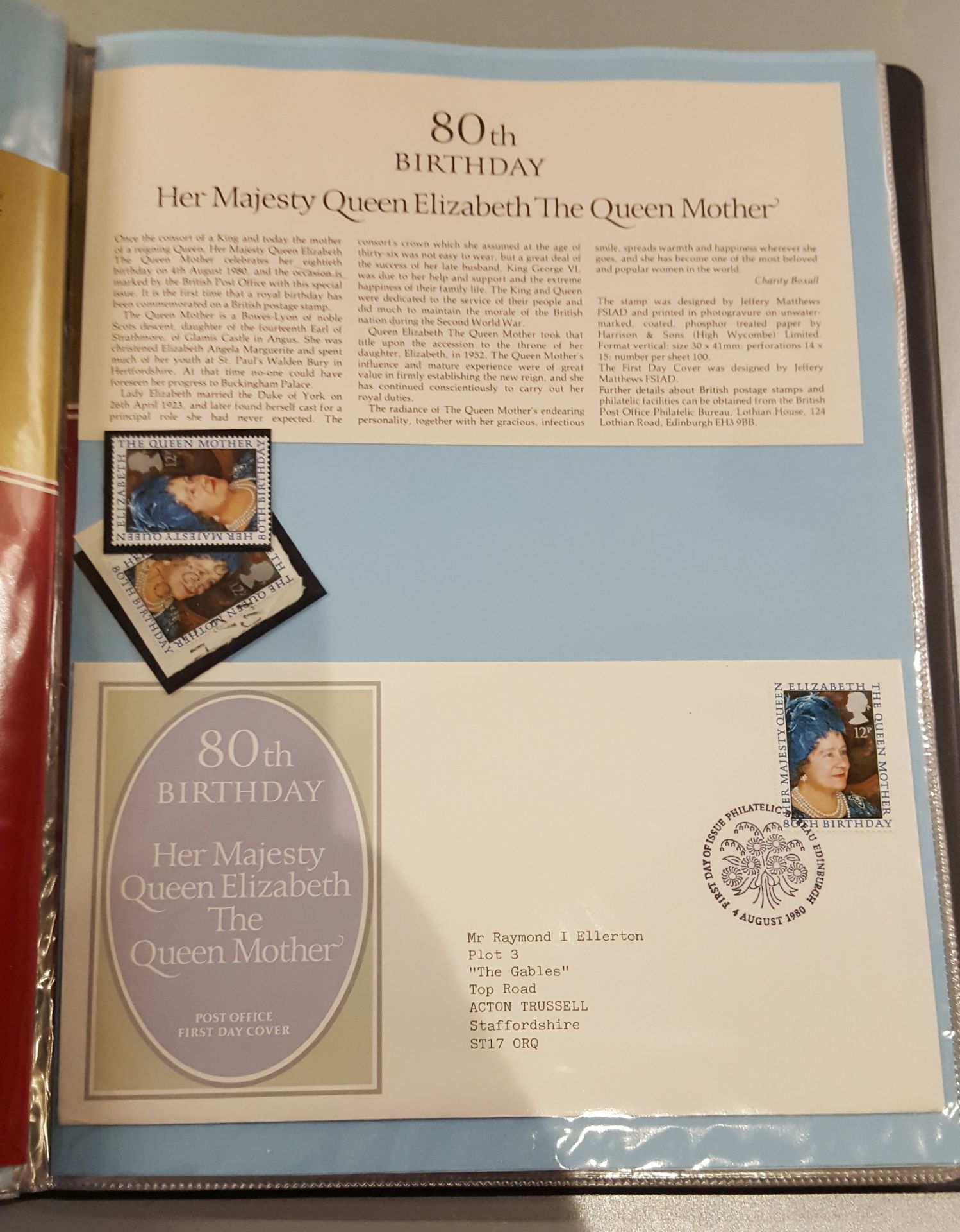 Vintage Stamp & FDC Album British Queen Mother 80th Birthday NO RESERVE - Image 3 of 7