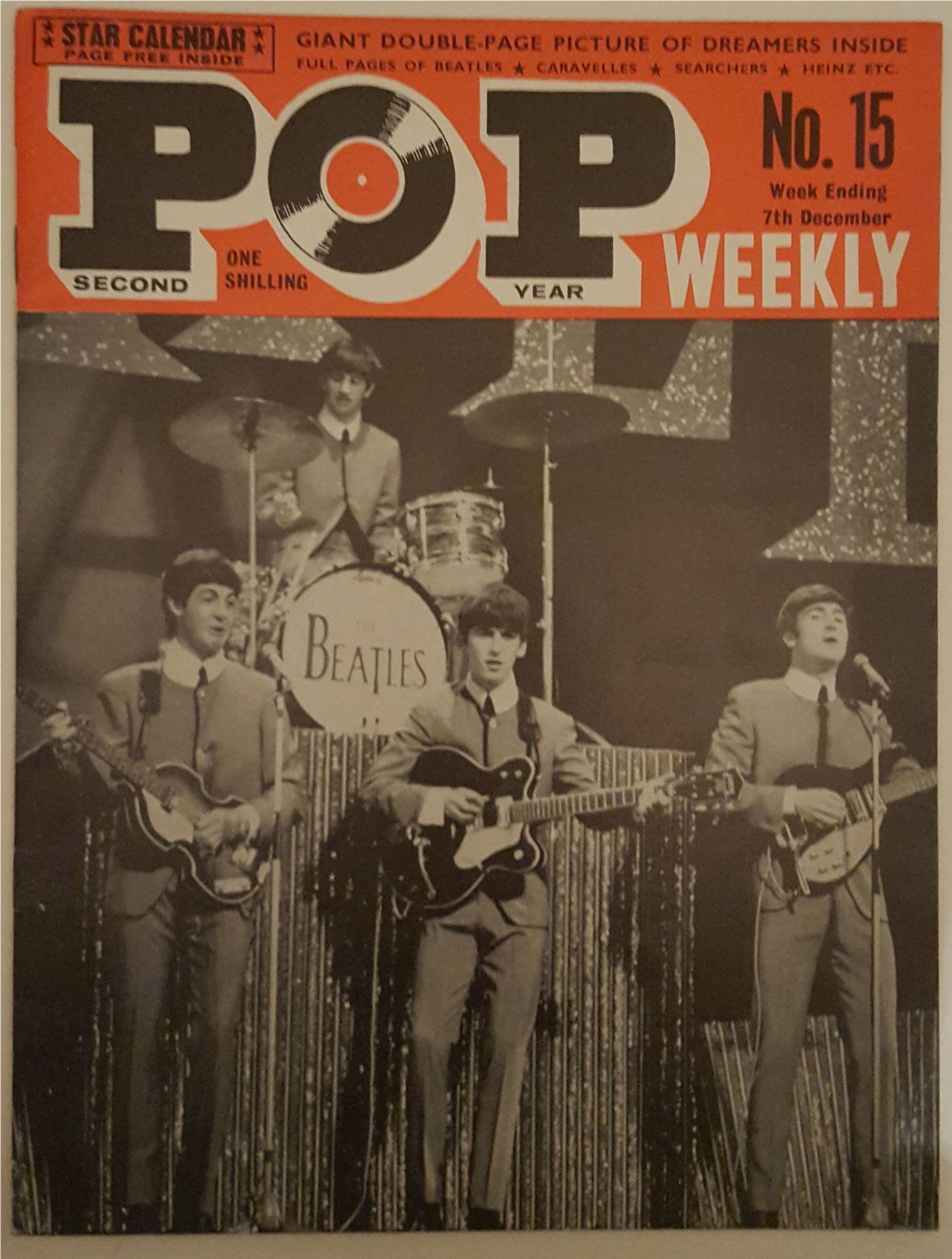 Vintage Retro 6 x Pop Weekly Magazines Front Cover Beatles 1963 to 1964. - Image 3 of 7