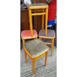 Vintage Retro 4 x Beech Stools