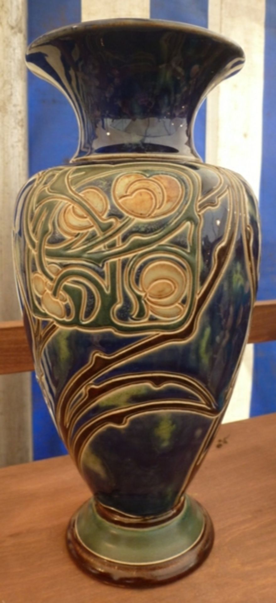 Antique Vintage Early Royal Doulton Mark Marshal Sgraffito Vase - Bild 2 aus 3