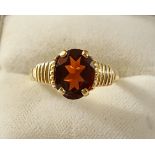 Vintage Retro Jewellery 9ct Gold Ring with Garnet Hallmarked Birmingham Size UK N