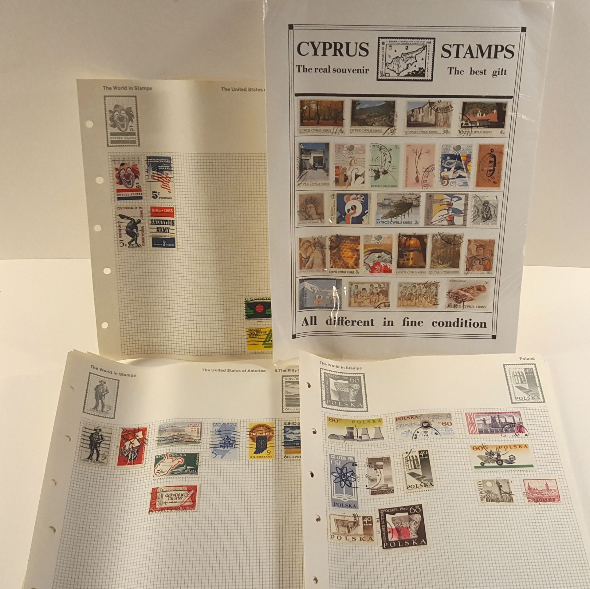 Parcel World Stamps on Loose Leaf Pages Over 300 Stamps