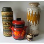 Vintage Retro 4 x West German Pottery Vases & Jugs