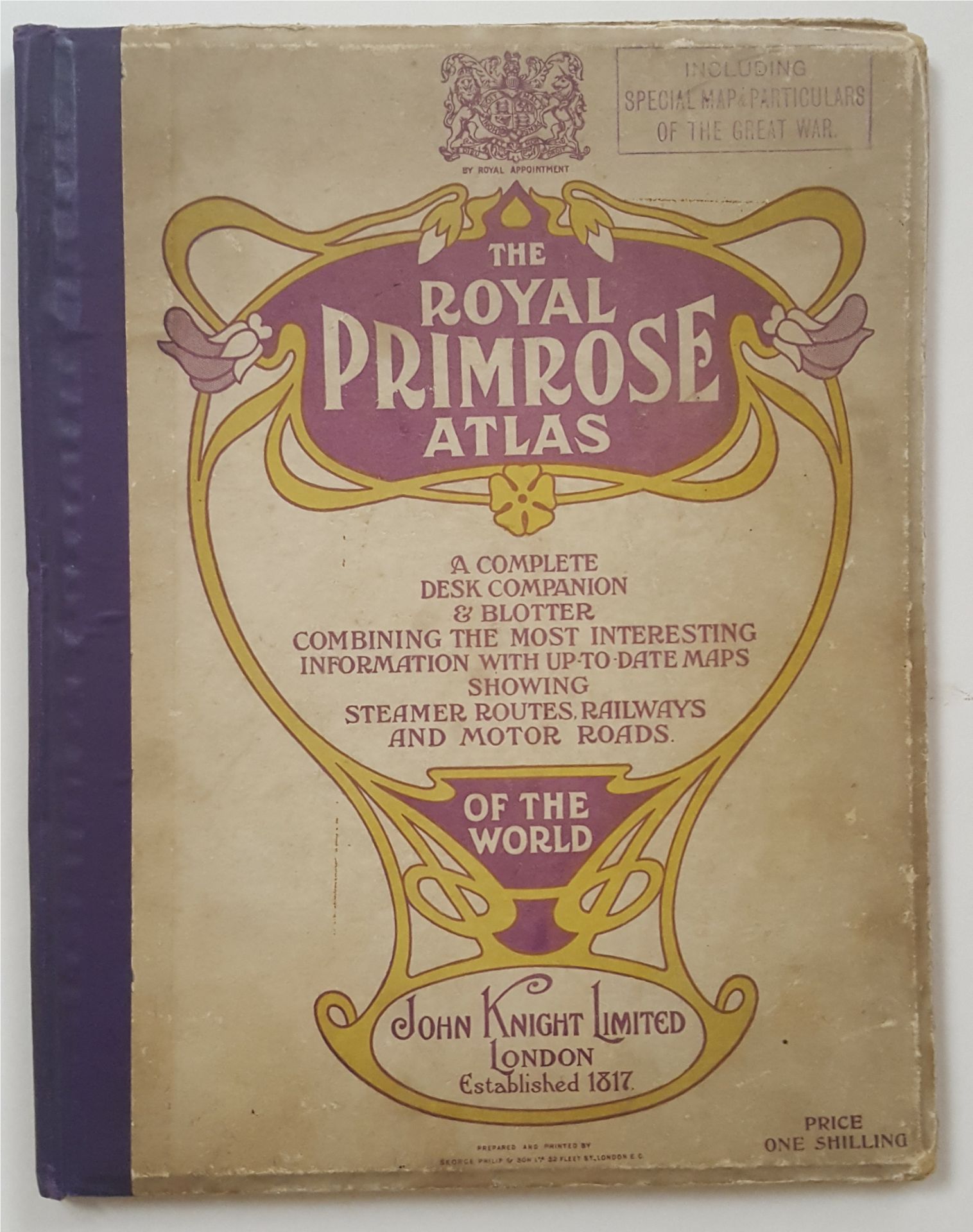 Vintage 'The Royal Primrose Atlas' c1914 Includes War Map NO RESERVE