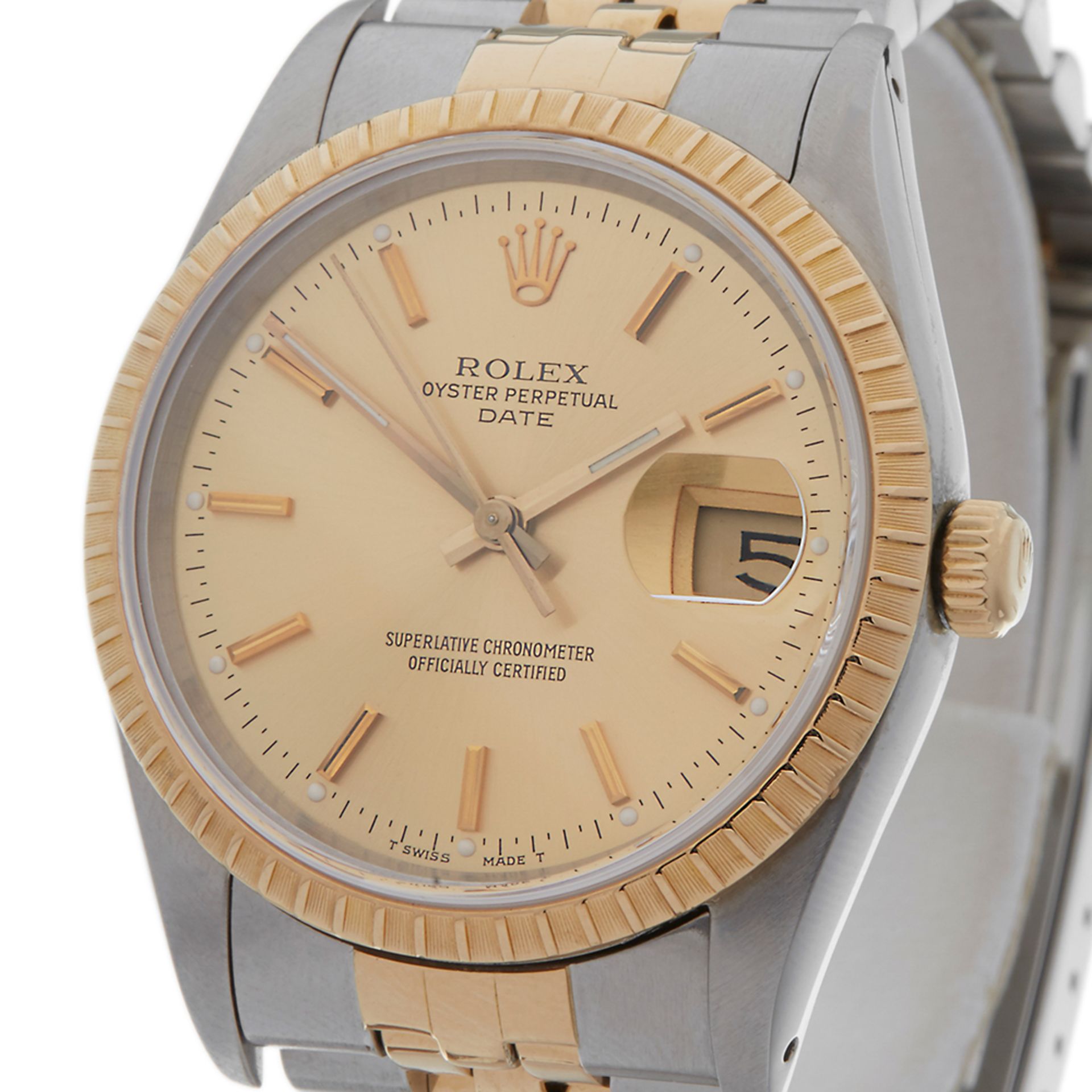 Oyster Perpetual Date 36mm Stainless Steel & 18k Yellow Gold - 15233 - Image 3 of 8