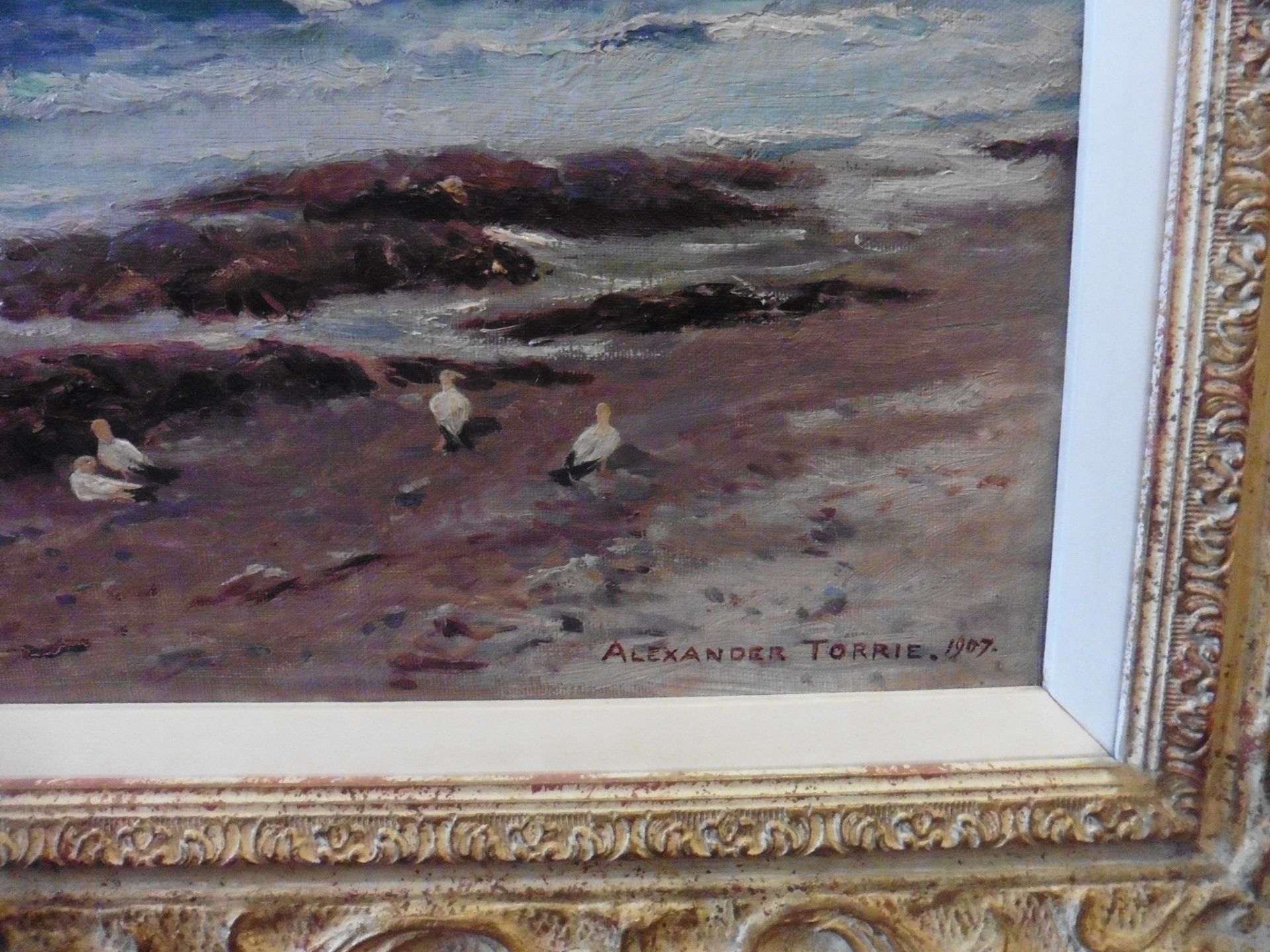 Alexander Torrie Scottish artist Fl 1900's signed oil Western Isles Seascape Title: Western Isles - Bild 3 aus 4