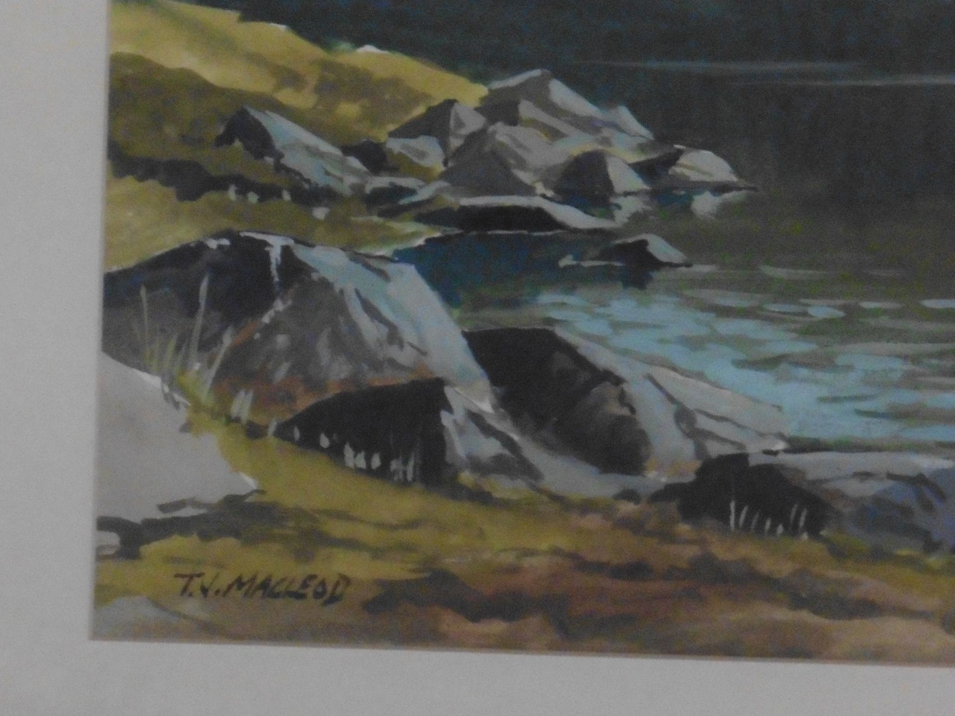 Torquil Macleod 1933-2002 signed watercolour 'Evening Fishing 'Taymount' Title : Evening Fishing ' - Bild 3 aus 5