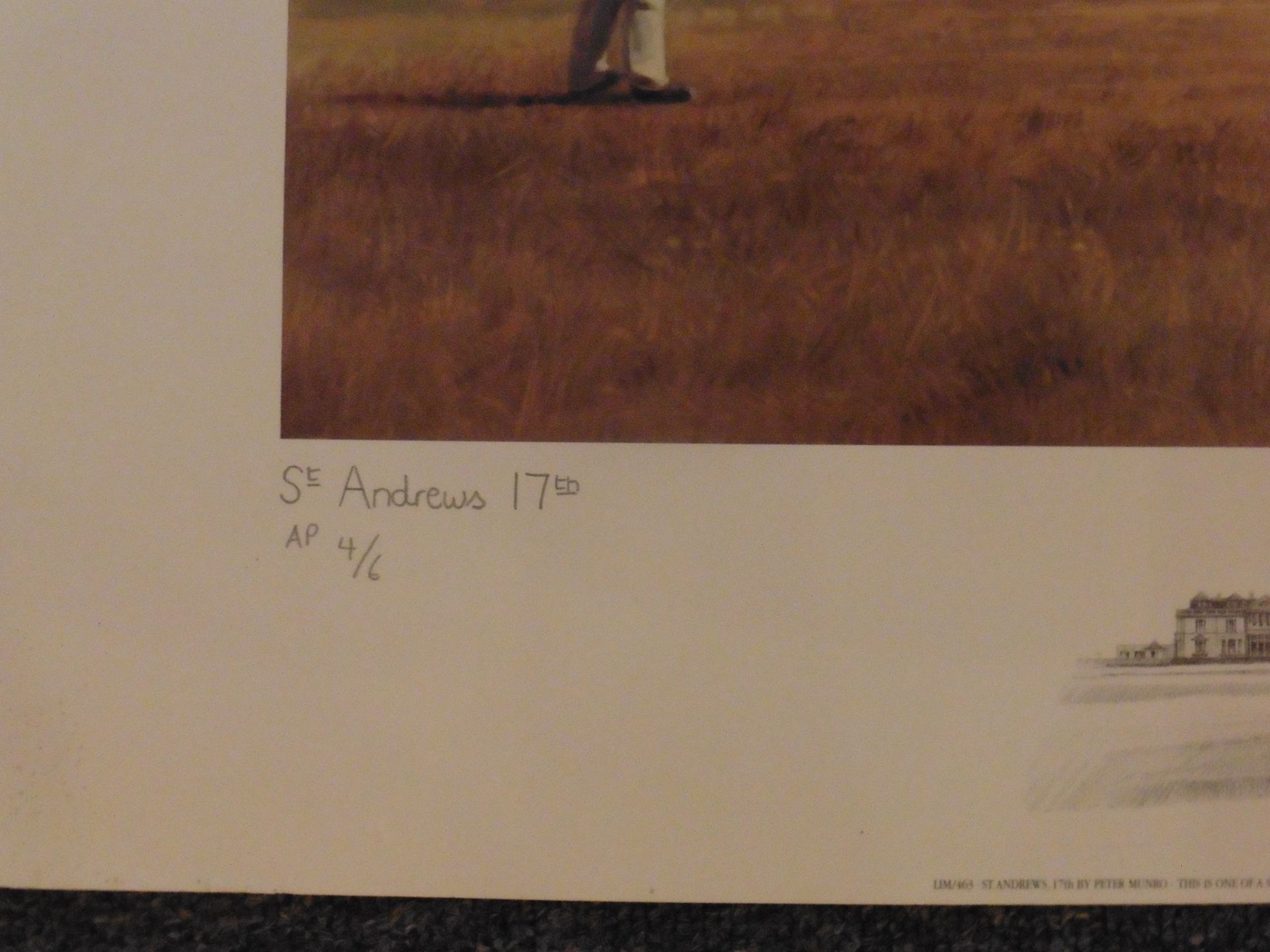 Signed artist proof, 17th St Andrews golf course by Scottish artist Peter Munro Title:St Andrews - Bild 3 aus 4