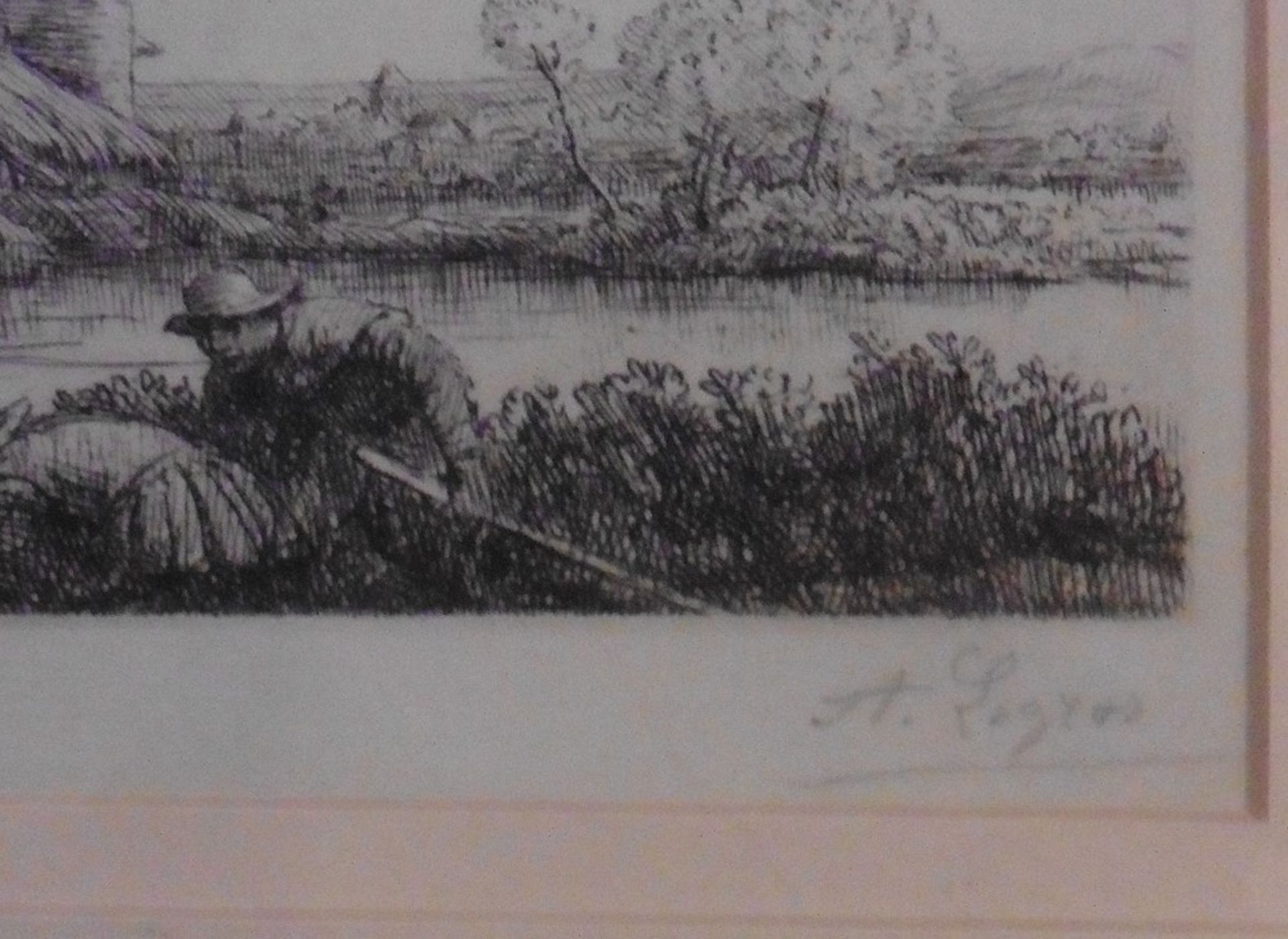 Alphonse Legros 1837-1911 signed etching 'Wildfoulers' Title:Wildfoulers Artist:Alphonse Legros - Bild 2 aus 2