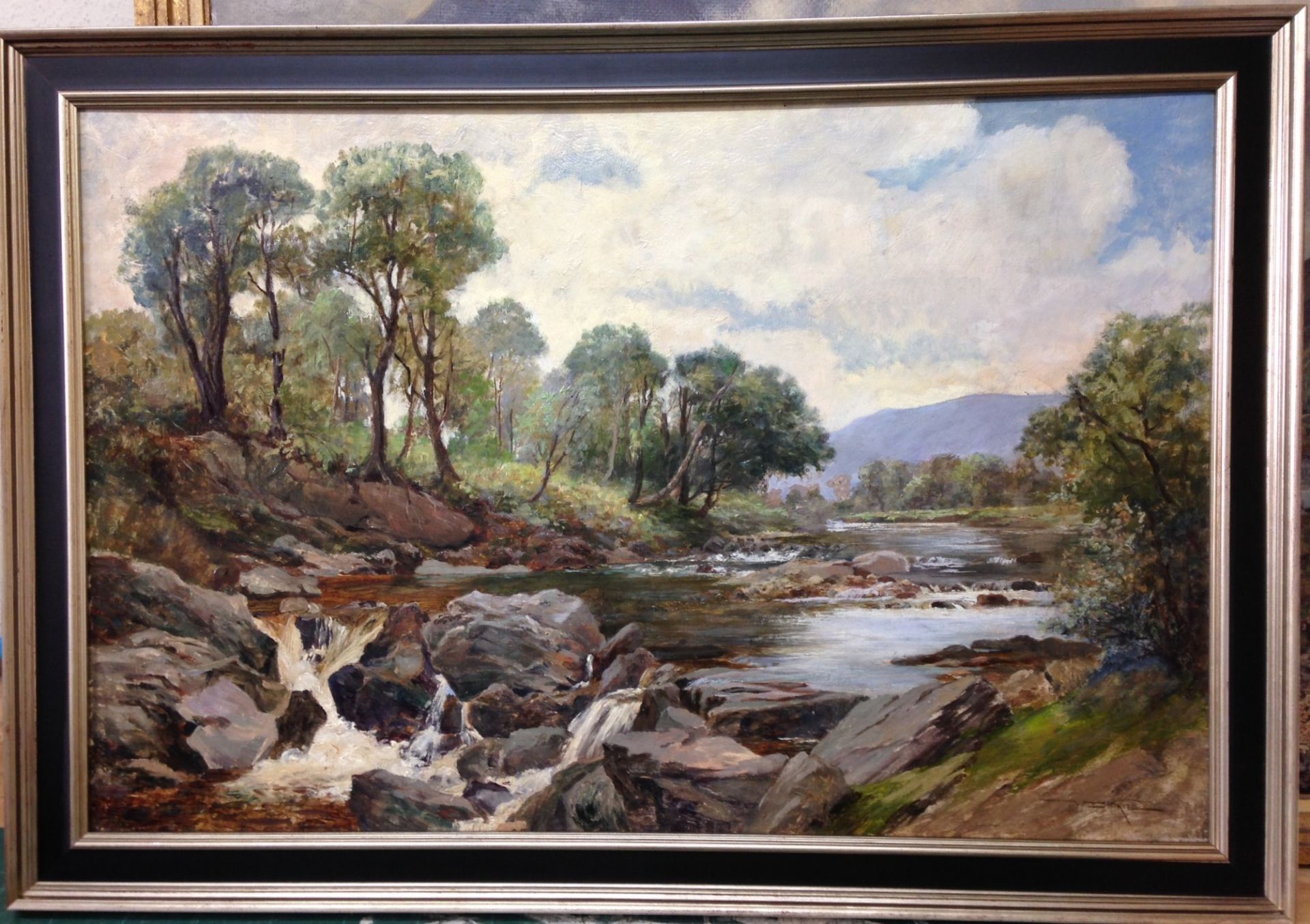 Rev William Dickie exhibited/flourished 1896-1928 signed oil Scottish view 'Glen Affric' Title: Glen - Image 6 of 6