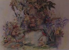 The Lilly pond Artist: Attrib Fanny Y Cory bn 1877 American artist Book illustrator of works such as