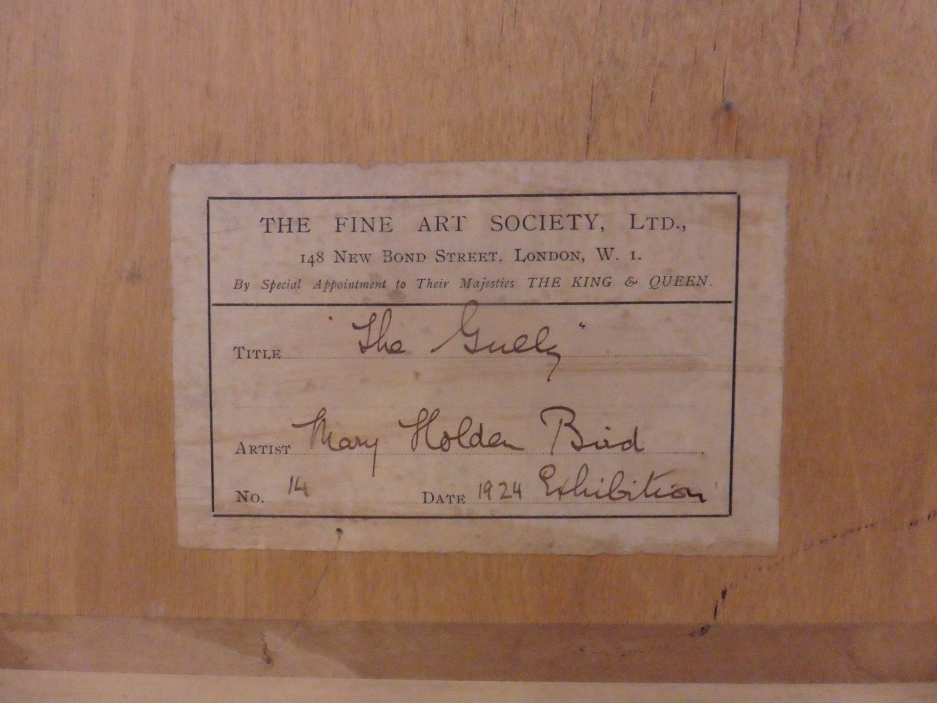 Mary Holden Bird Signed with monogram Scottish 1920- 1978 watercolour - 1924 Fine art society - Image 5 of 6