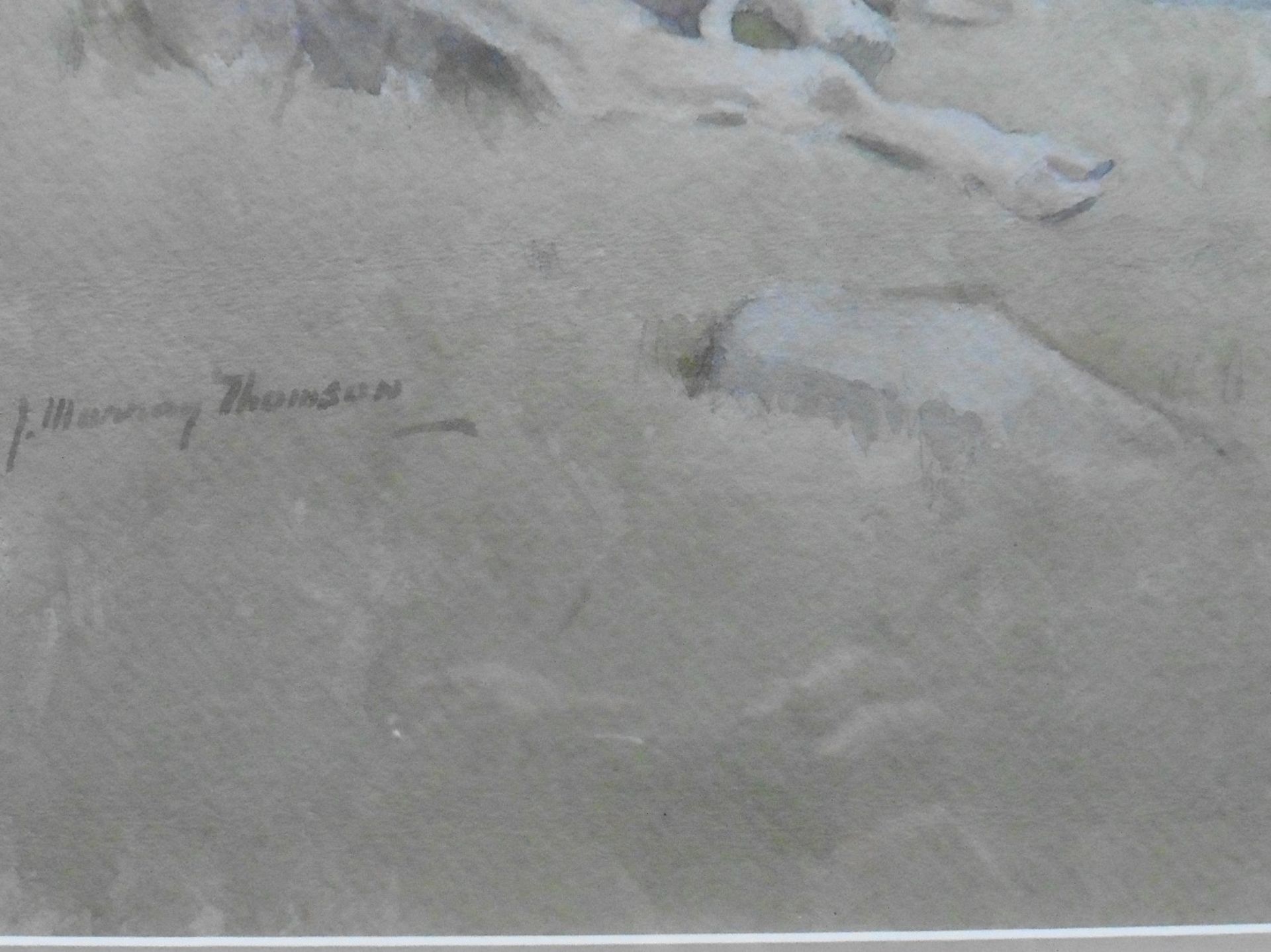 John Murray Thomson, Scottish 1885-1974 signed watercolour 'Grazing in the Sunshine' Title: - Image 3 of 5