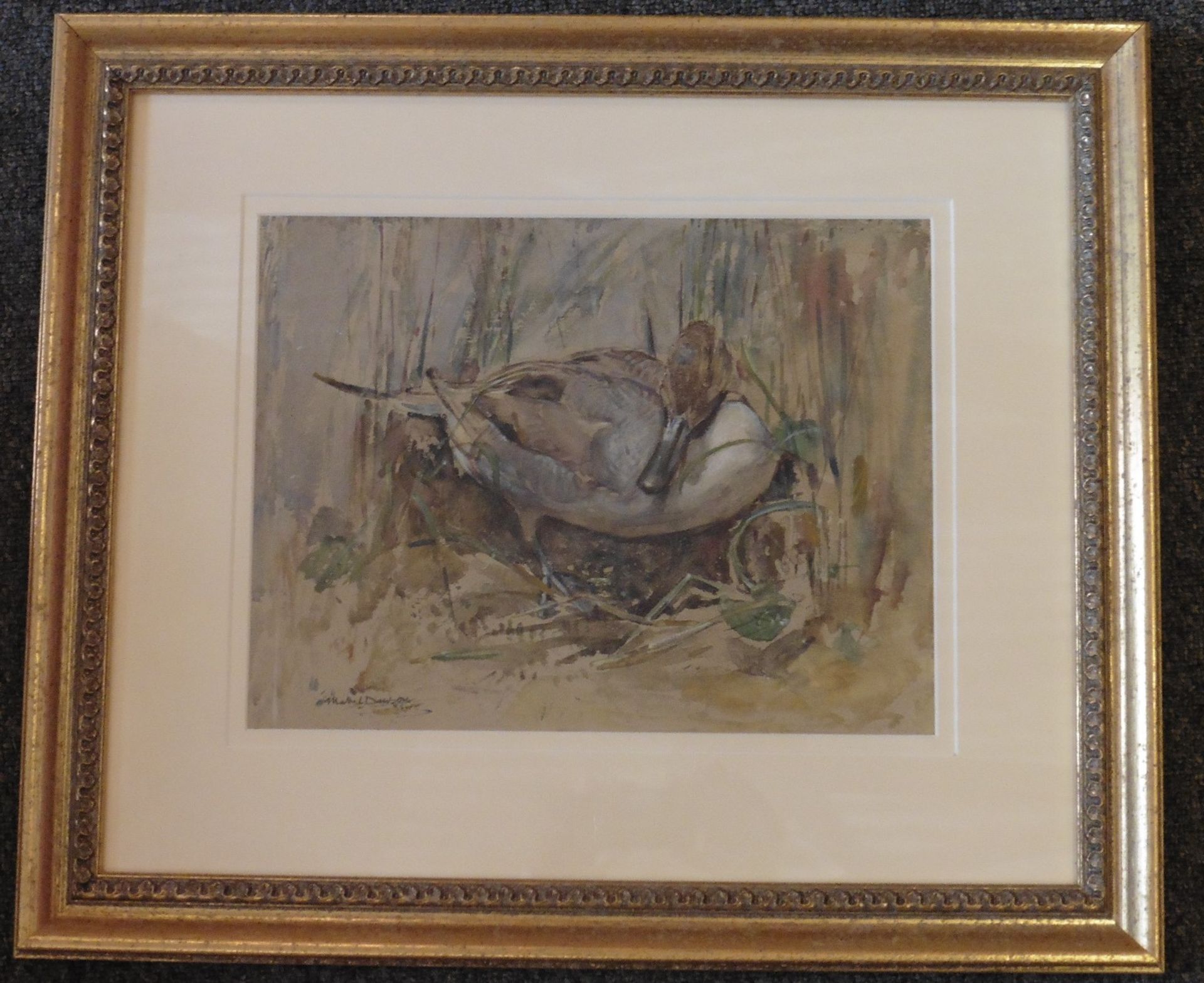Mabel Dawson, Scottish RSW, SSA, 1887-1965 signed watercolour, Mallard Duck Title : Mallard Duck - Bild 2 aus 4