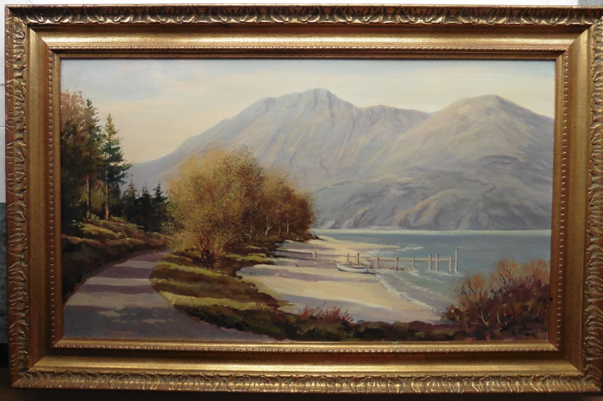 Donald Shearer, Scottish artist bn 1925 Signed oil Loch Maree , Wester Ross Title:Loch Maree- - Image 4 of 4
