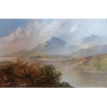 F Y Jamieson signed oil on canvas Scottish Highland Loch Scene Title : Highland Loch Scene