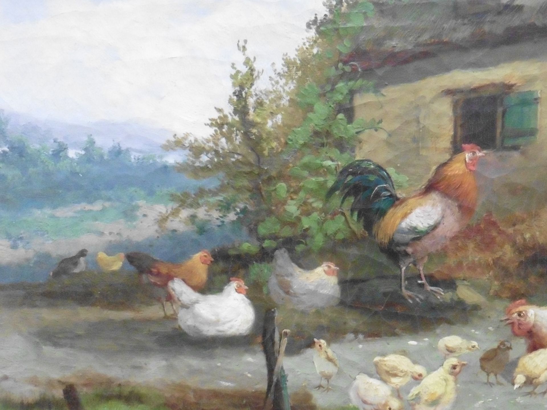 J.C. Van Lamputtin Circa 1890's signed oil on canvas 'Farmyard Fowl' Title:Farmyard Fowl Artist:J.C. - Bild 6 aus 6