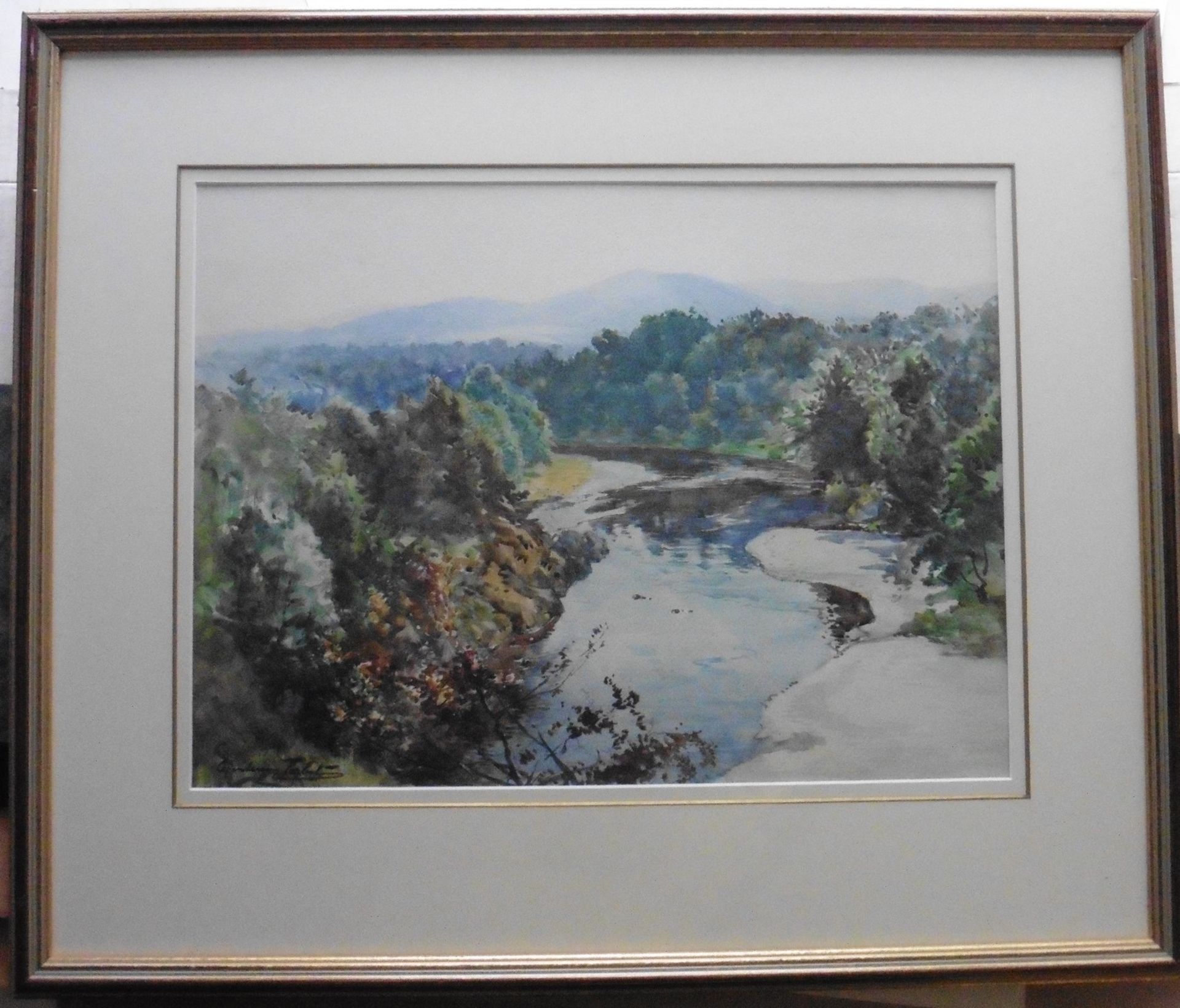 John A Henderson Tarbet 1864-1937 signed watercolour 'On The Spey' Title: On the Spey Artist: John A - Image 2 of 4