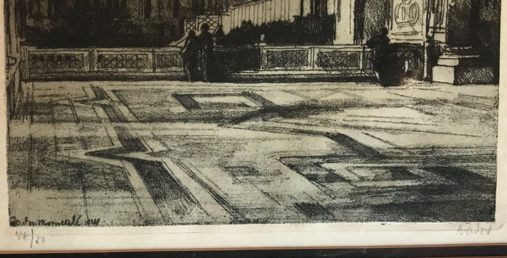Indistintly pencil signed Etching "Cathedral interior' Title : 'Cathedral interior' Artist : - Bild 3 aus 6