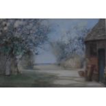 Walter MacAdam 1865 , 1935 signed watercolour 'Orchard By The Loch' Royal sciety of painters in