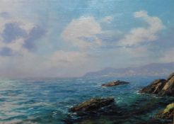 Samuel Lamorna Birch R.A. (1869-1955) Large signed oil on canvas Tregiffian Cliffs Title :