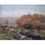 David Fulton Scottish 1848-1930 signed oil Sheep in Autumn landscape Title:Sheep in Autumn Landscape