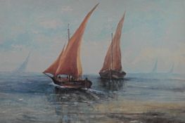 E.C.Pringle flourished 1880's-1890's signed watercolour 'French shipping' Title: French Shipping