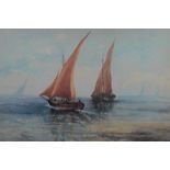 E.C.Pringle flourished 1880's-1890's signed watercolour 'French shipping' Title: French Shipping