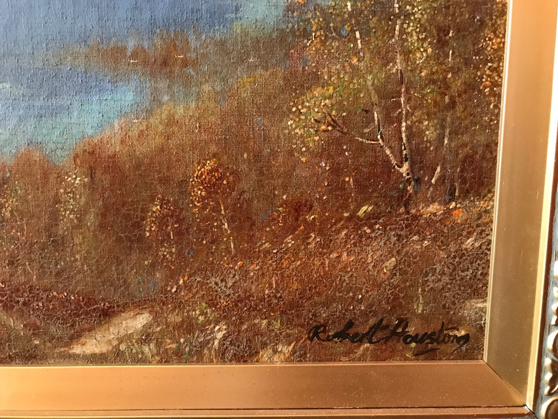 Robert Houston, Scottish 1891-1942 signed oil on canvas Loch Lomond, Ben Lomond Title: Loch - Image 3 of 4