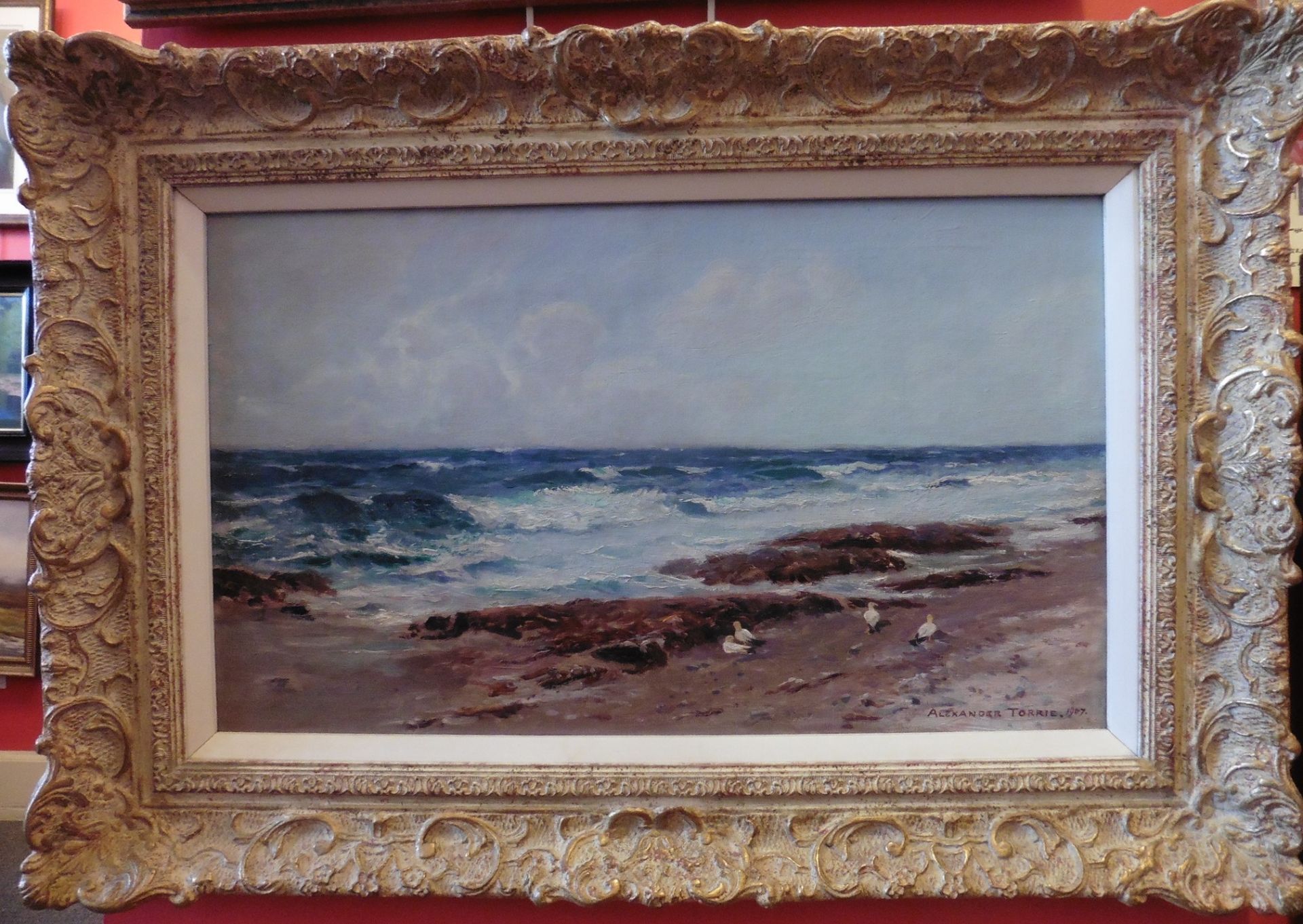 Alexander Torrie Scottish artist Fl 1900's signed oil Western Isles Seascape Title: Western Isles - Image 2 of 4