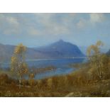 Robert Houston, Scottish 1891-1942 signed oil on canvas Loch Lomond, Ben Lomond Title: Loch