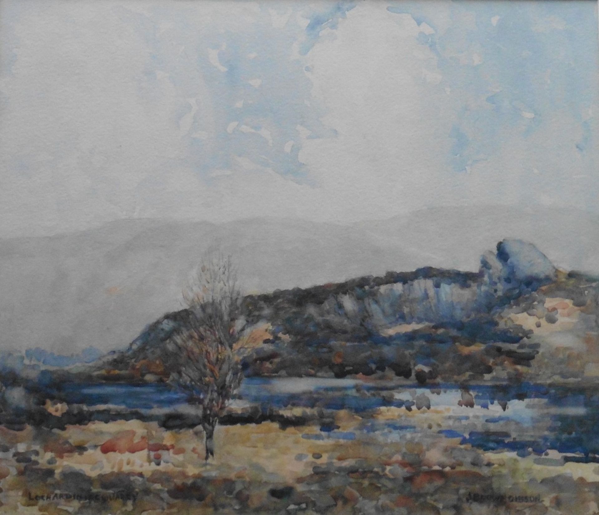 James Brown Gibson 1880-1961 signed oil on canvas Lochardine Quarry Title: Lochardine Quarry Artist: