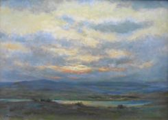John Murray Thomson, Scottish 1885-1974 signed oil on canvas 'Winter sunset' Paisley art Instution