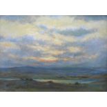 John Murray Thomson, Scottish 1885-1974 signed oil on canvas 'Winter sunset' Paisley art Instution