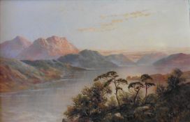F Y Jamieson signed oil on canvas Scottish Highland Loch Scene Title : Highland Loch Scene (2)