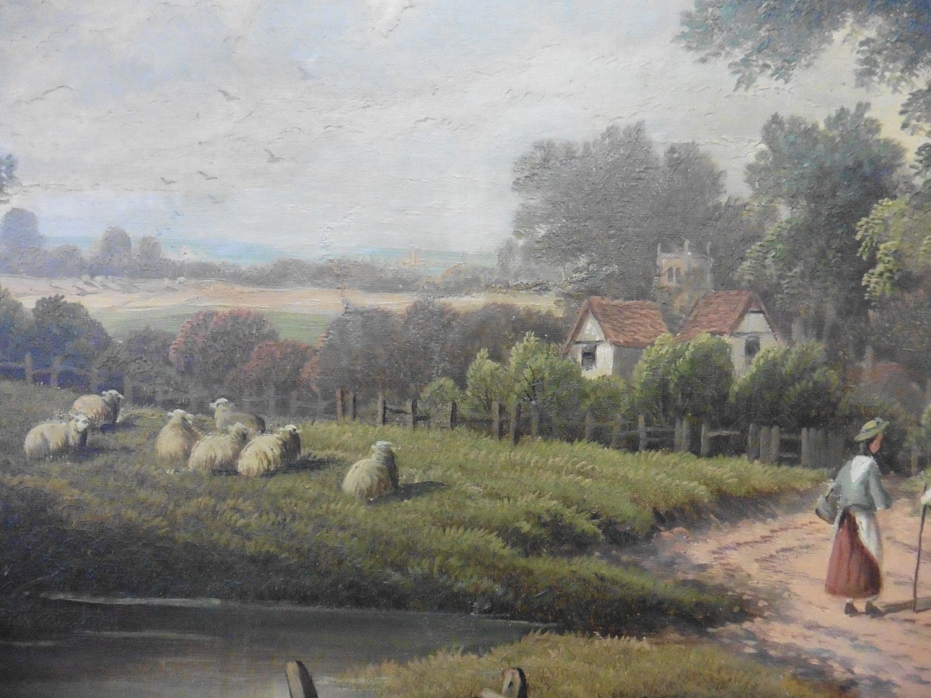 Etty Horton (British, Exh 1892-1905) original signed oil English landscape Title : English landscape - Image 4 of 4