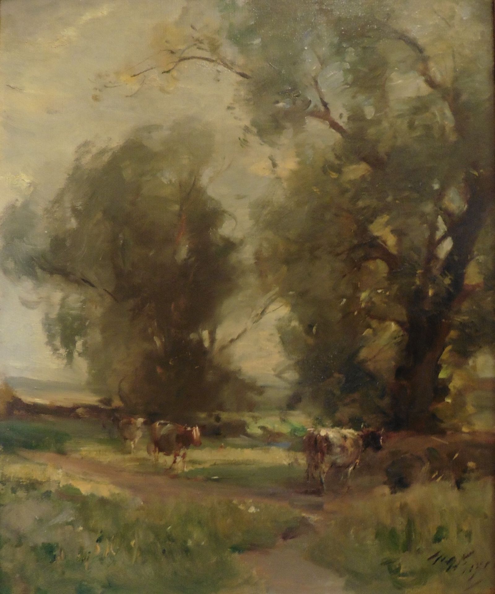 William Miller Frazer, Scottish 1864-1961 signed oil on canvas September pasture Title : September