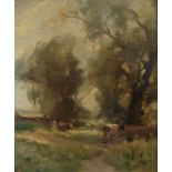 William Miller Frazer, Scottish 1864-1961 signed oil on canvas September pasture Title : September